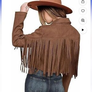 PRETTYGARDEN Women's Fringe Faux Suede Leather Jacket